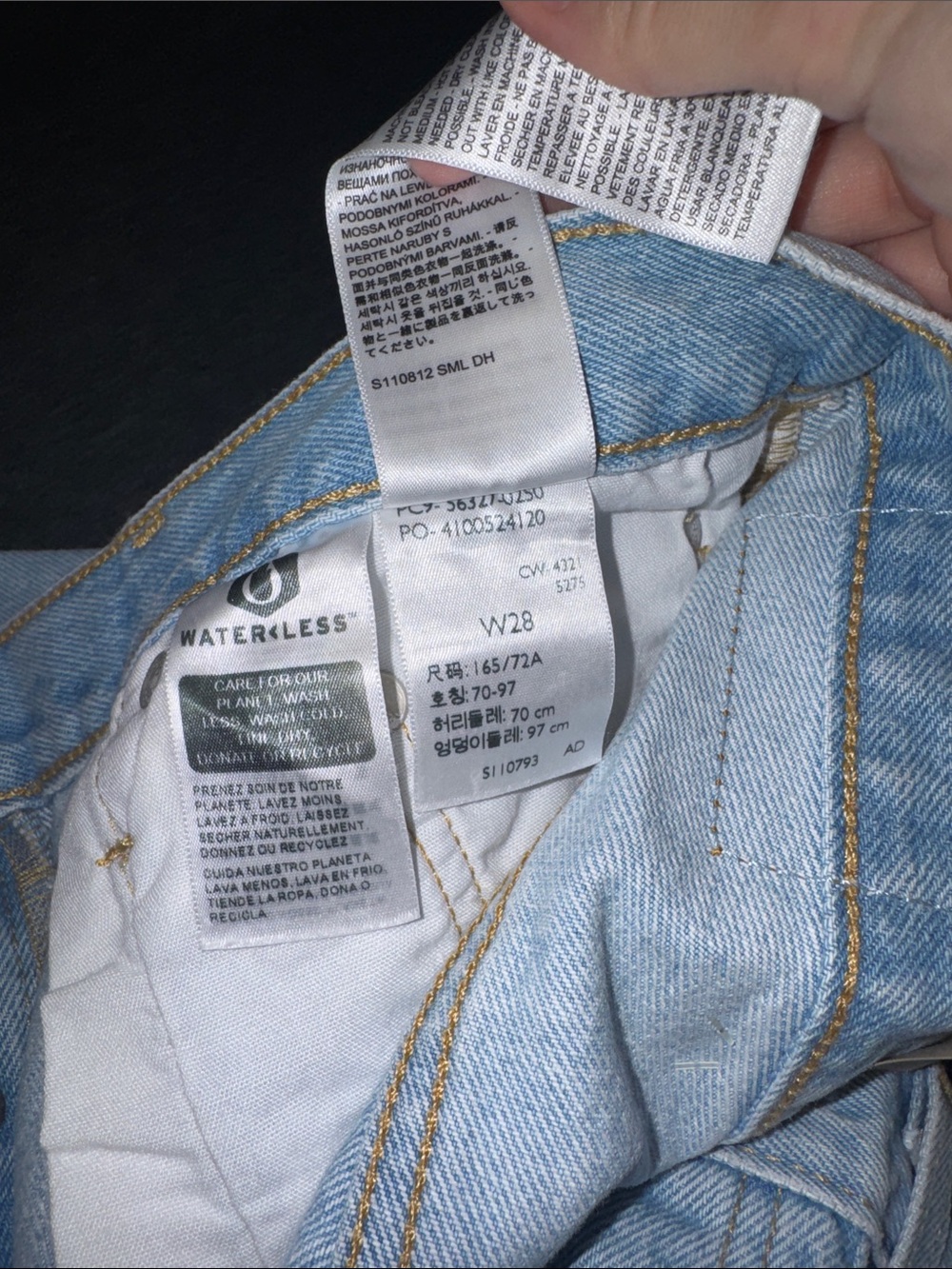 Levi's Light Blue Distressed 501 Button-Fly Jean Shorts - Picture 4 of 5